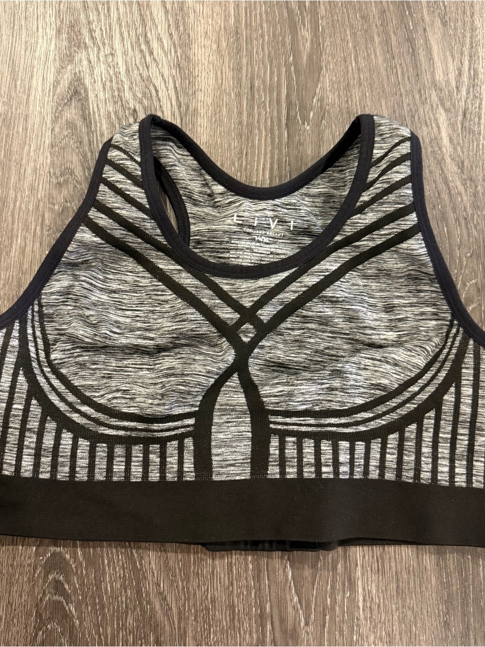 Lane Bryant Gray & Black Seamless Racerback Sports Bra